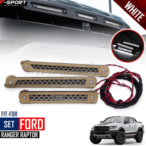 3pcs white led front - front, grille