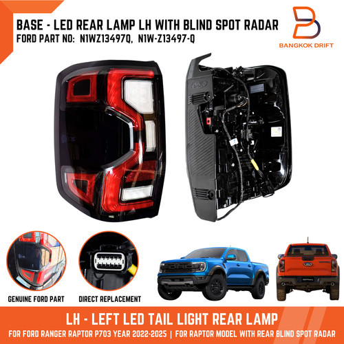 Left led tail light rear - left,