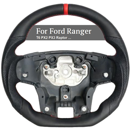 Flat bottom leather steering - leather,