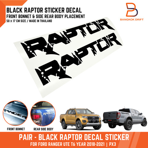 Black raptor bonnet side body - raptor,