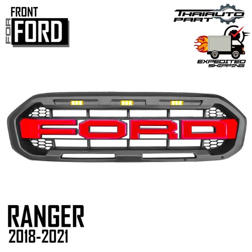 Front grille black red - grille, logo