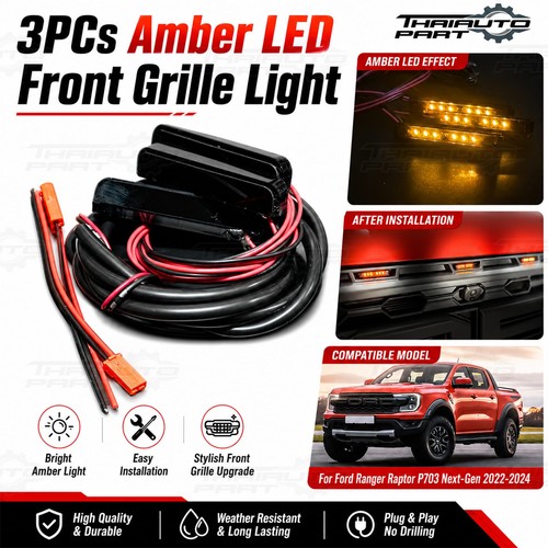 3pcs amber led front - 3pcs, grille